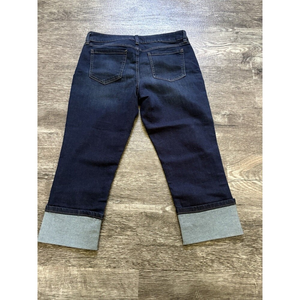 A.n.a Women's Jeans Size30/10 Cuffed Capri Jeans Dark Wash Mid Rise Stretch - Picture 2 of 4